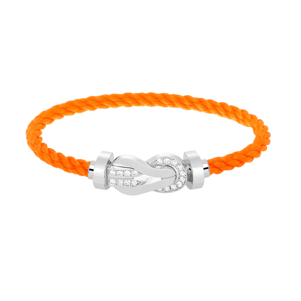 [Luxe Jewelry]CHANCE LARGE 8 FIGURE BUCKLE HALF DIAMOND BRACELET SILVER