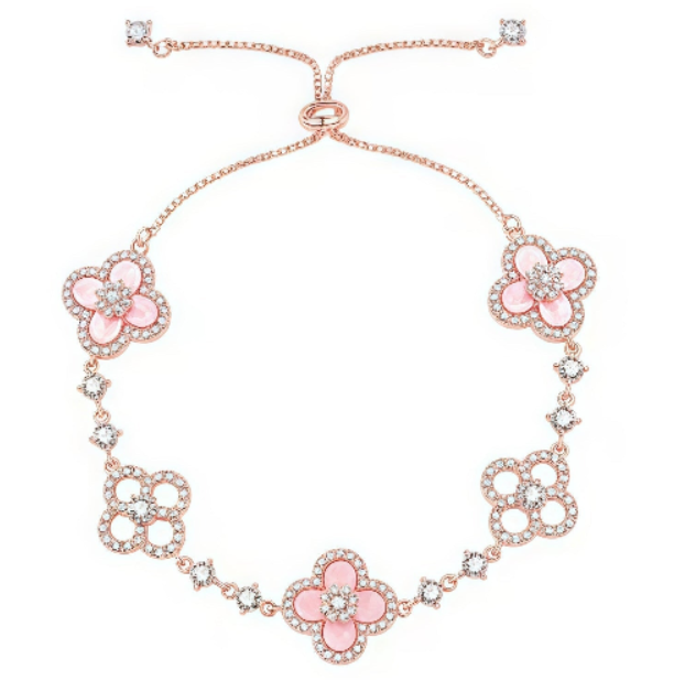 [Luxe Jewelry]CLOVER 5 MOTIF PINK BLUE RED WHITE BRACELET