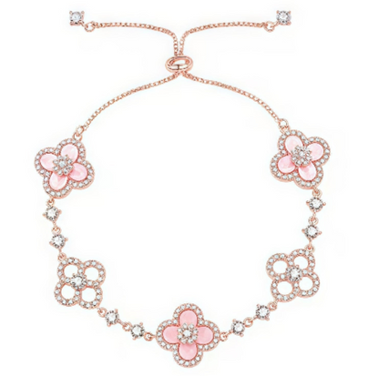 [Luxe Jewelry]CLOVER 5 MOTIF PINK BLUE RED WHITE BRACELET