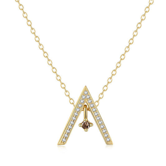 [Luxe Jewelry]Sparkling "A" Shape Necklace