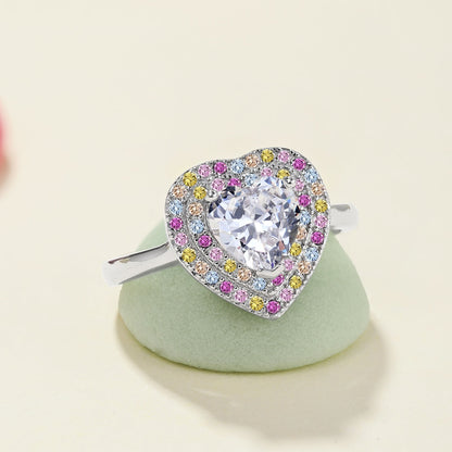 [Luxe Jewelry]Delicate Ebullient Heart Shape Wedding Ring