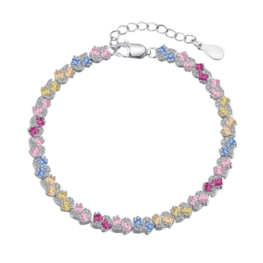 [Luxe Jewelry]Ornate Colorful Flower Shape Party Bracelet