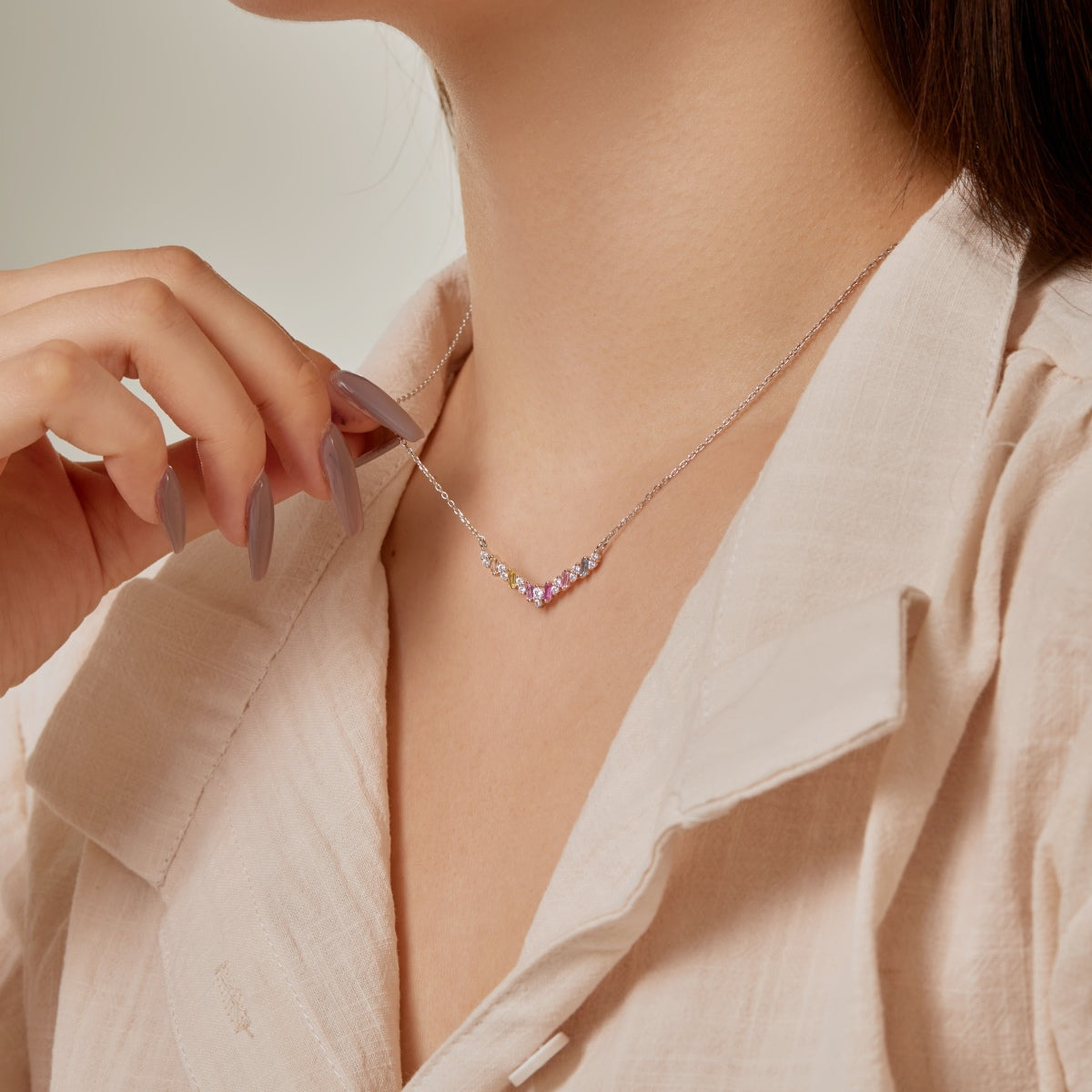 [Luxe Jewelry]Dazzling Rainbow Necklace