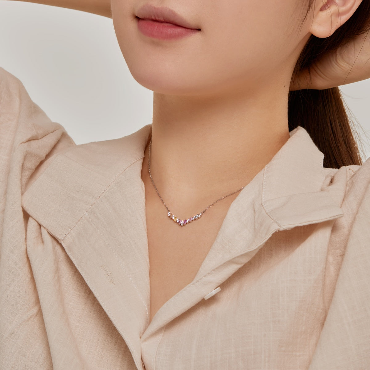 [Luxe Jewelry]Dazzling Rainbow Necklace