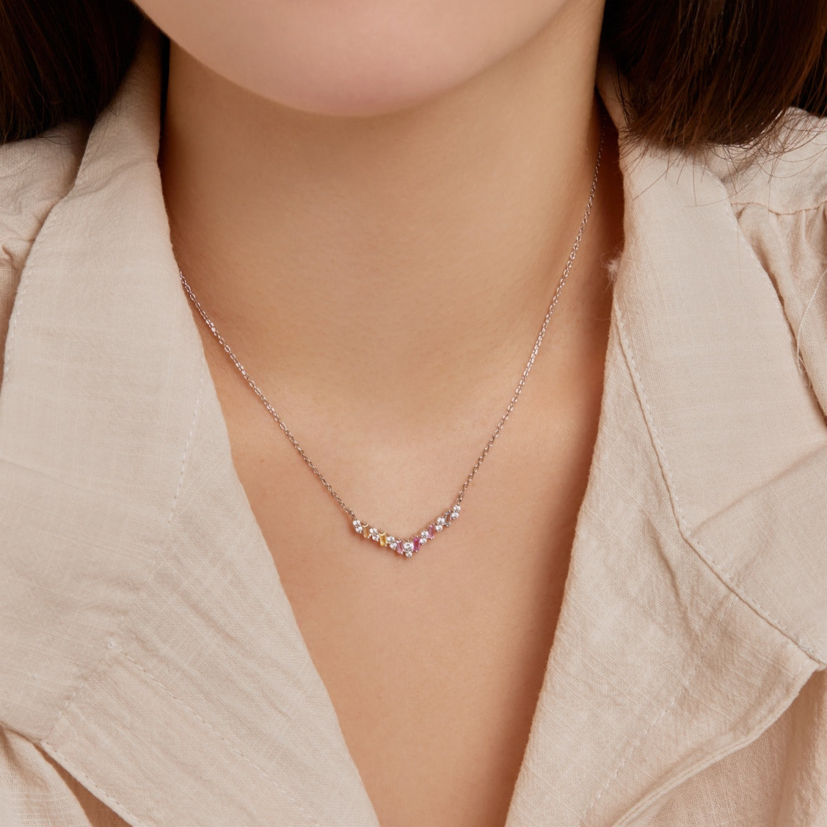 [Luxe Jewelry]Dazzling Rainbow Necklace