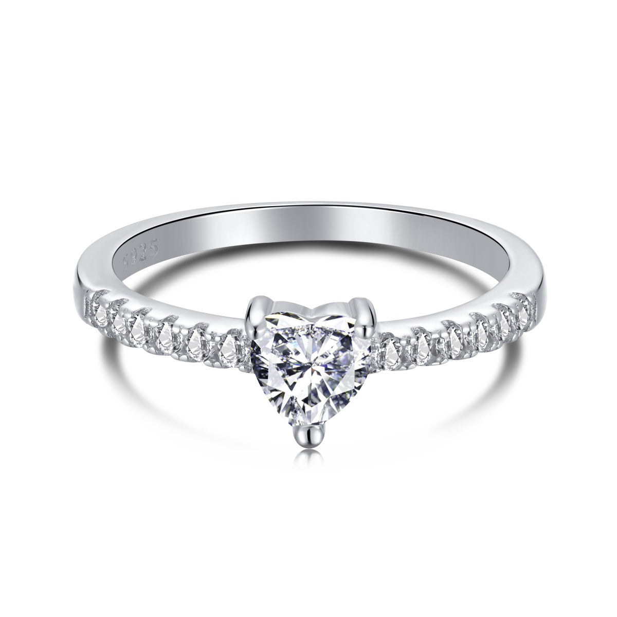 [Luxe Jewelry]0.5 Carat CaratEternity Charming Heart Shape Lover Ring