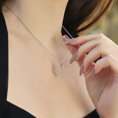 [Luxe Jewelry]Four-Leaf Clover Hollow Design Exquisite Necklace
