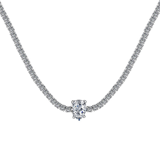 [Luxe Jewelry]1.0 carat Unique Pear Cut Tennis Necklace