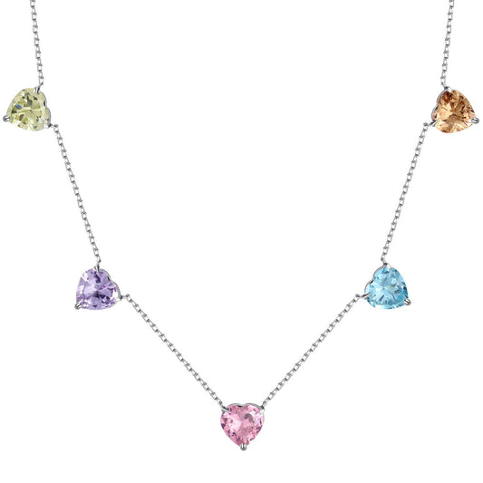 [Luxe Jewelry]Sparkling Colorful Heart Cut Necklace