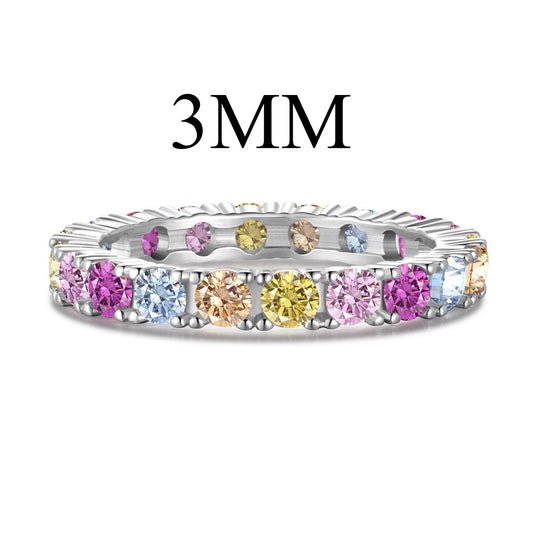 [Luxe Jewelry]Dazzling Lustrous Round Cut Tennis Ring