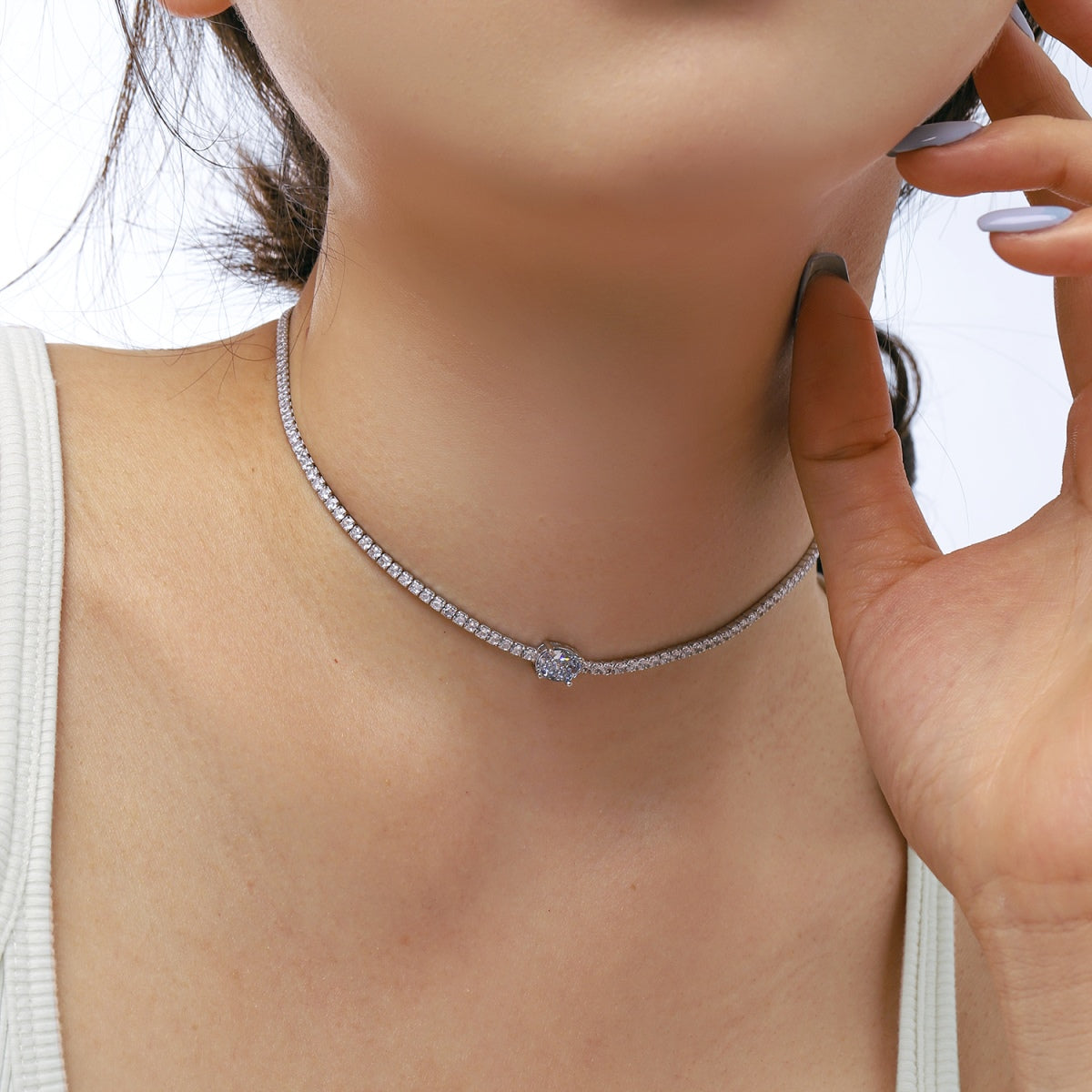 [Luxe Jewelry]1.0 Carat Shining Oval Cut Necklace