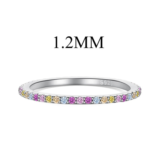 [Luxe Jewelry]Ornate Colorful Round Cut Tennis Ring