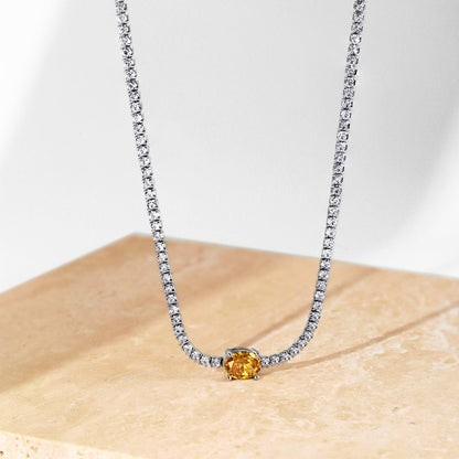 [Luxe Jewelry]1.0 Carat Shining Oval Cut Necklace