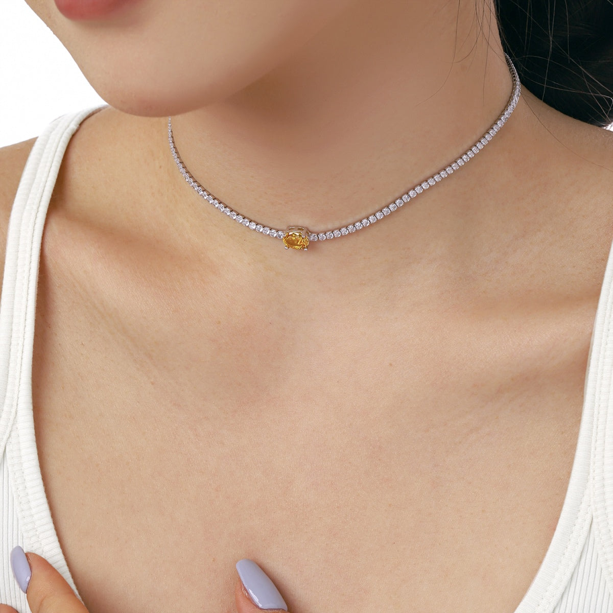 [Luxe Jewelry]1.0 Carat Shining Oval Cut Necklace