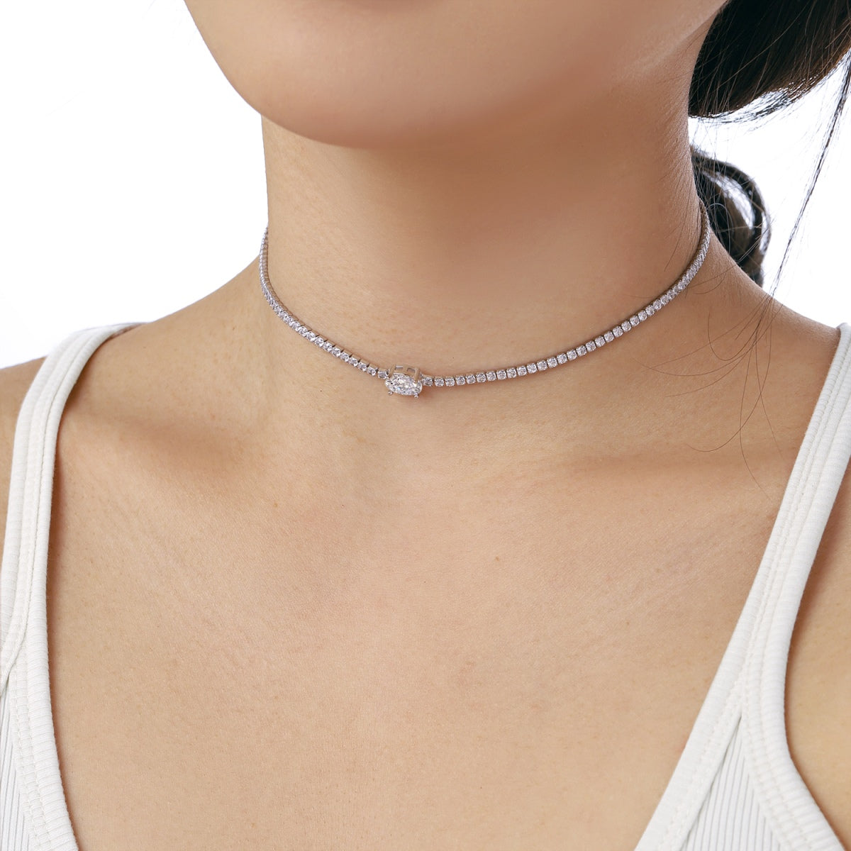 [Luxe Jewelry]1.0 Carat Shining Oval Cut Necklace