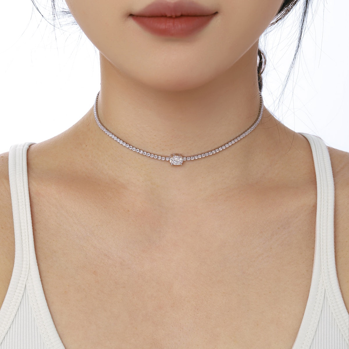 [Luxe Jewelry]1.0 Carat Shining Oval Cut Necklace