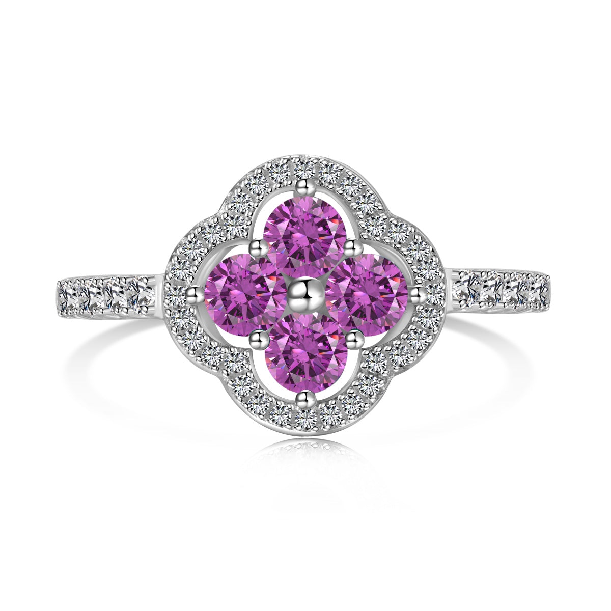 [Luxe Jewelry]Four Leaf Clover Flower Design Ring