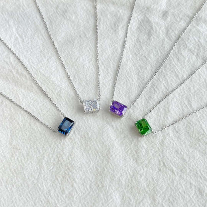 [Luxe Jewelry]Luxurious Square Shape Colorful Necalack