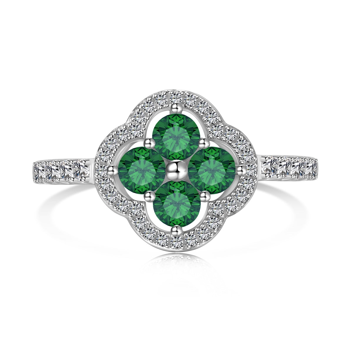 [Luxe Jewelry]Four Leaf Clover Flower Design Ring
