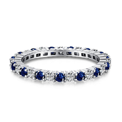 [Luxe Jewelry]Exquisite Colorful Round Cut Tennis Ring