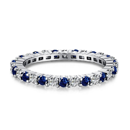 [Luxe Jewelry]Exquisite Colorful Round Cut Tennis Ring
