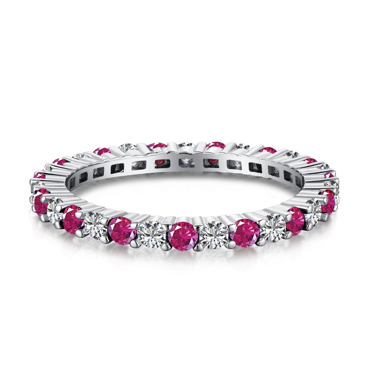 [Luxe Jewelry]Exquisite Colorful Round Cut Tennis Ring