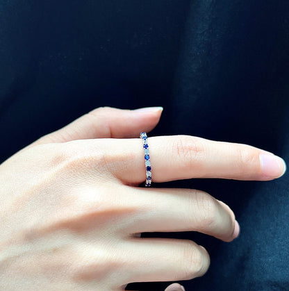 [Luxe Jewelry]Exquisite Colorful Round Cut Tennis Ring