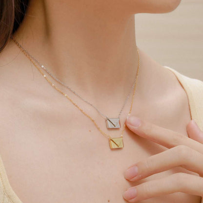 [Luxe Jewelry]Envelope Heart Shape Mother's Day Necklace