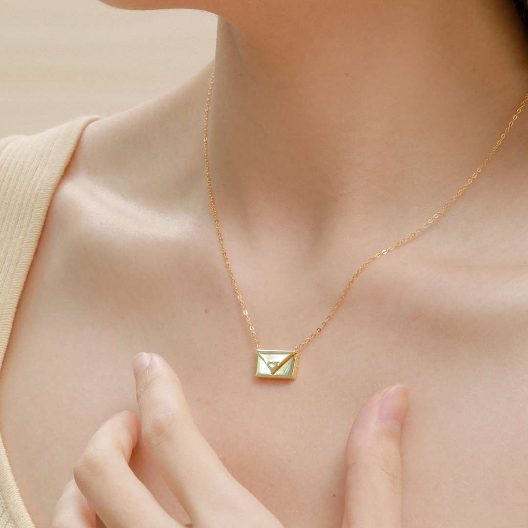 [Luxe Jewelry]Envelope Heart Shape Mother's Day Necklace