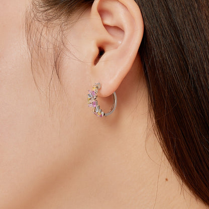 [Luxe Jewelry]Dazzling Colorful Emerald Cut Daily Earrings