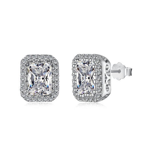 [Luxe Jewelry]1.0 Carat Luxurious Dainty Emerald Cut Daily Earrings
