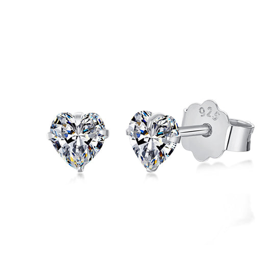 [Luxe Jewelry]Sparkling Heart Shaped Simple Earrings
