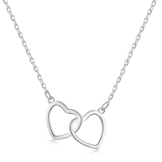 [Luxe Jewelry]Sterling Silver Love Double Ring Necklace
