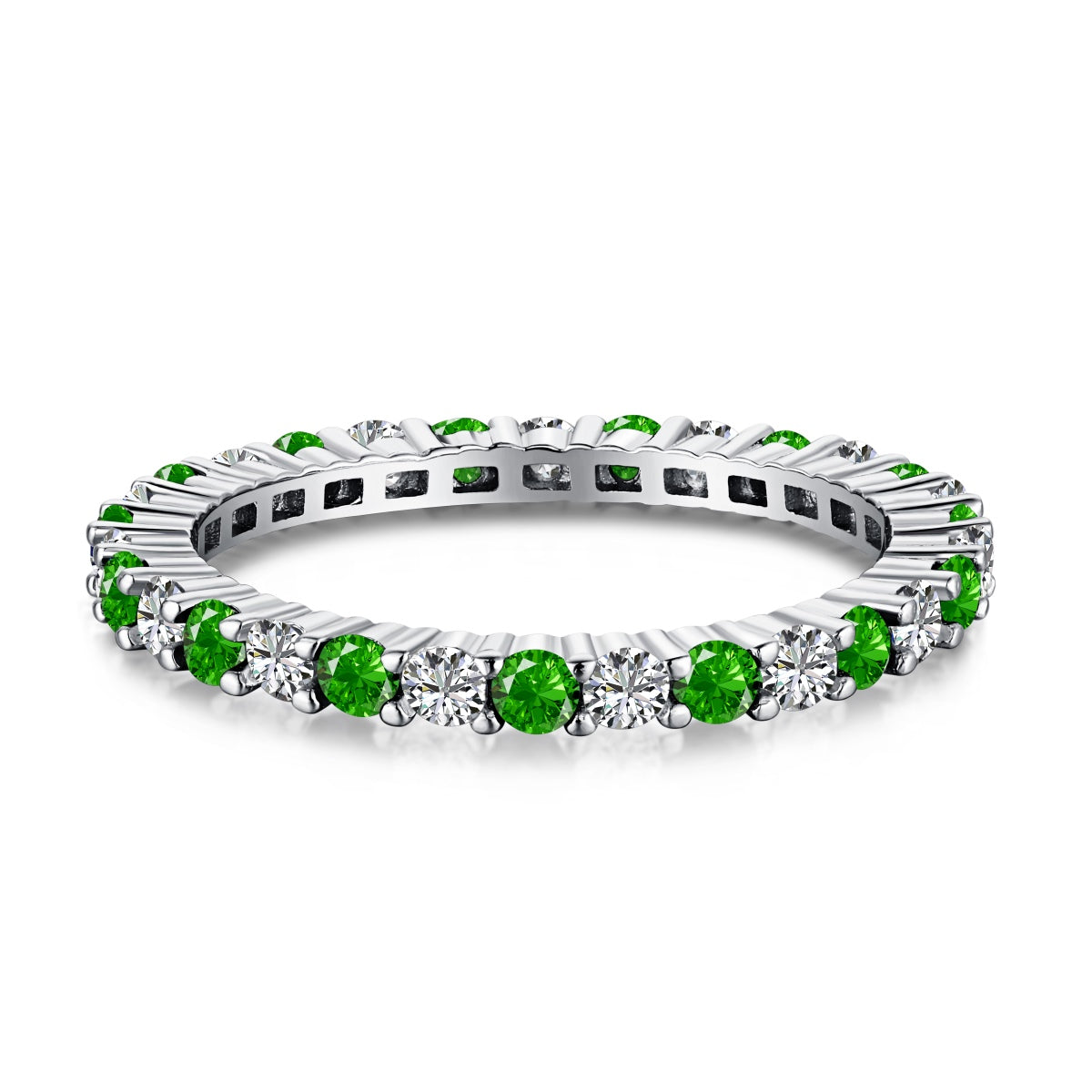 [Luxe Jewelry]Exquisite Colorful Round Cut Tennis Ring