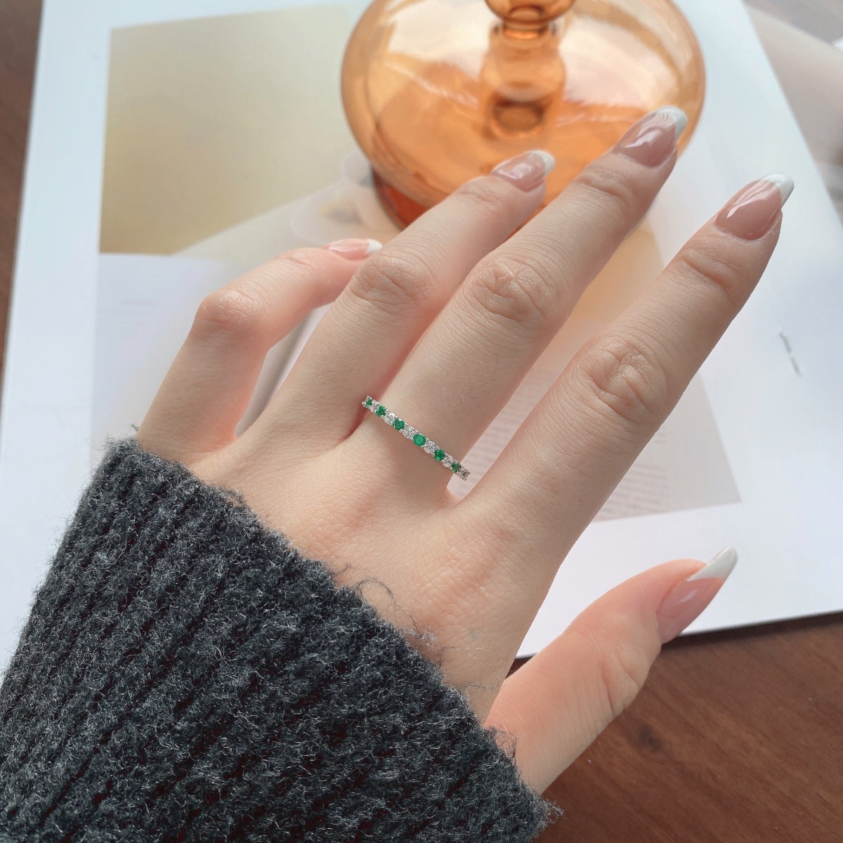 [Luxe Jewelry]Exquisite Colorful Round Cut Tennis Ring