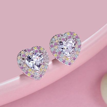 [Luxe Jewelry]Dazzling Heart Shape Lover Earrings