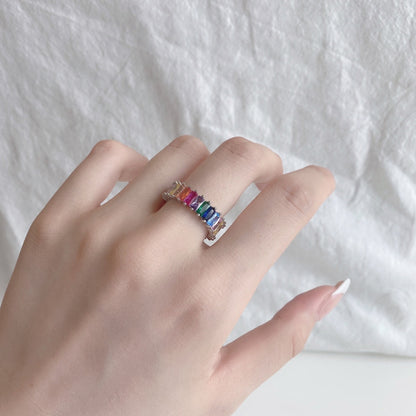 [Luxe Jewelry]Unique Colorful Radiant Cut RIng
