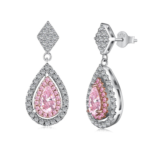 [Luxe Jewelry]Ornate Delicate Water Drop Shape Banquet Earrings