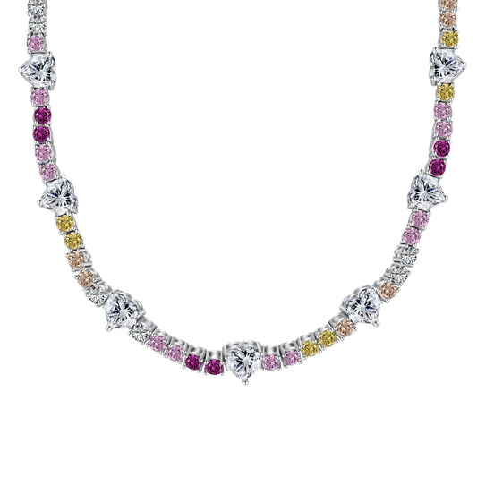 [Luxe Jewelry]Delicate Colorful Rainbow Tennis Chain