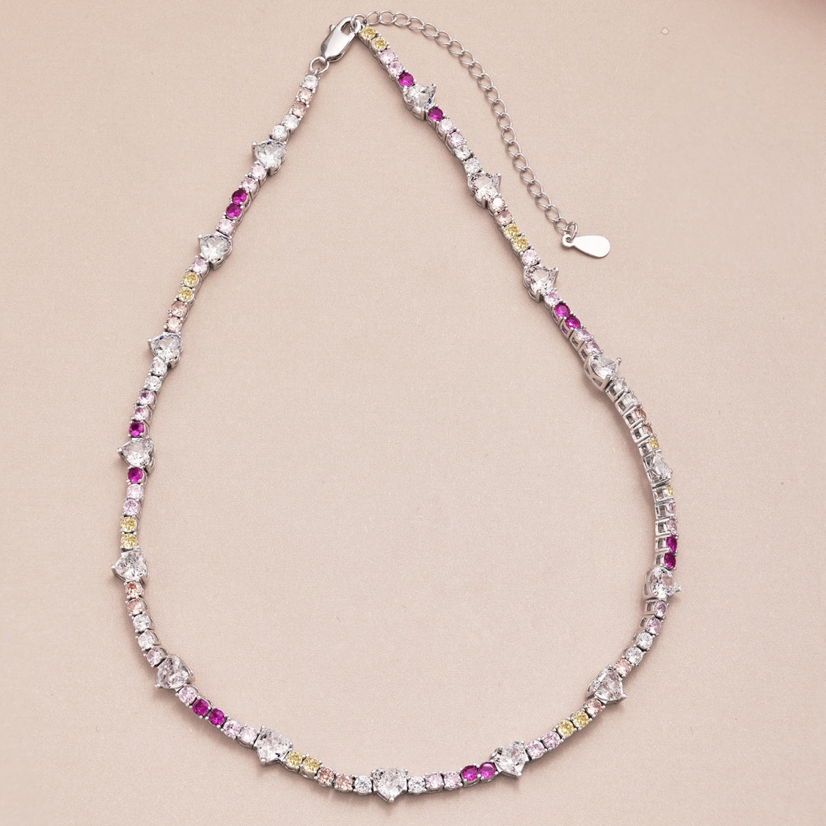 [Luxe Jewelry]Delicate Colorful Rainbow Tennis Chain