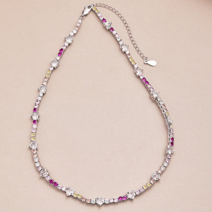 [Luxe Jewelry]Delicate Colorful Rainbow Tennis Chain