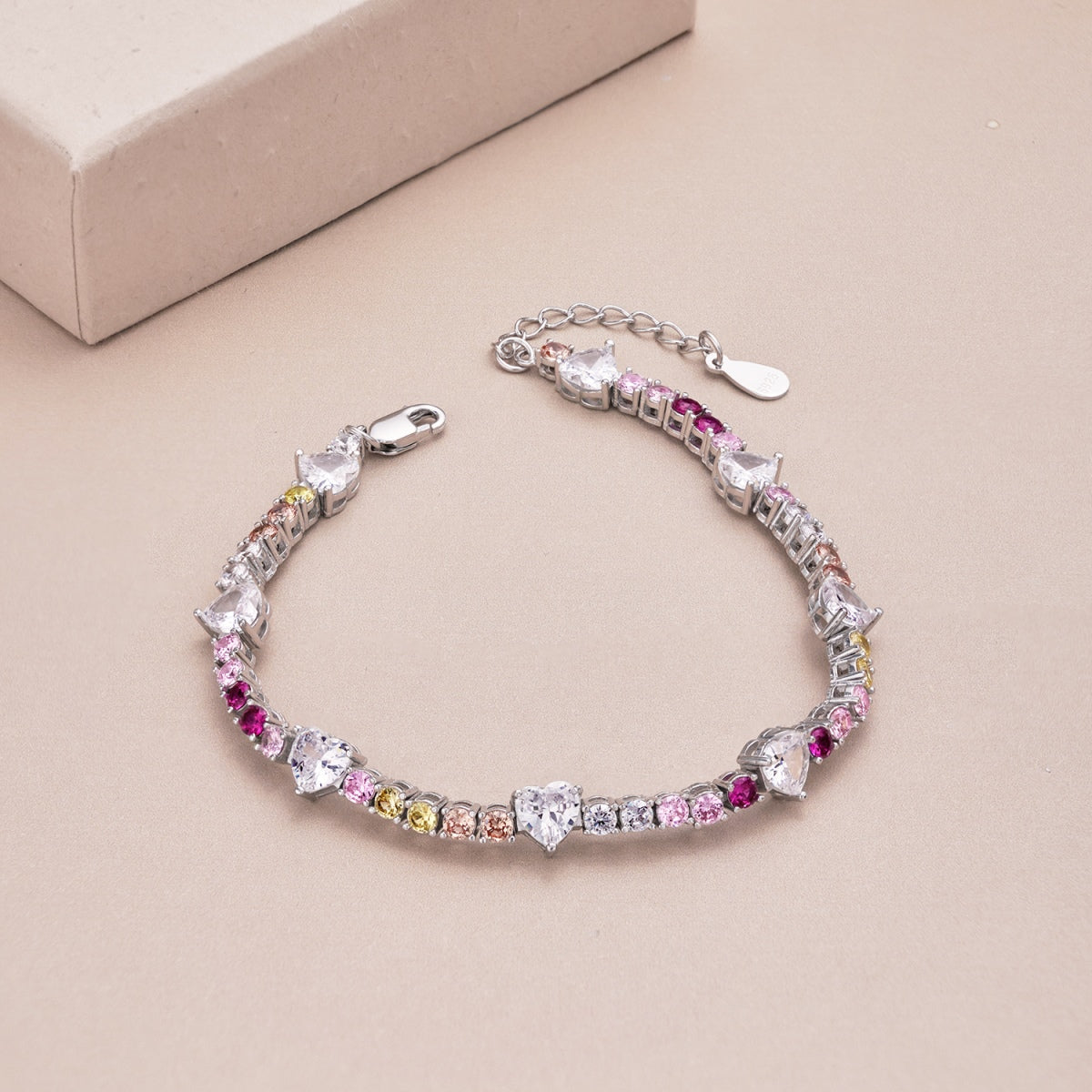 [Luxe Jewelry]Romantic Heart Shape Round Cut Lover Bracelet