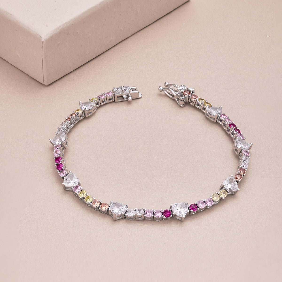 [Luxe Jewelry]Romantic Heart Shape Round Cut Lover Bracelet