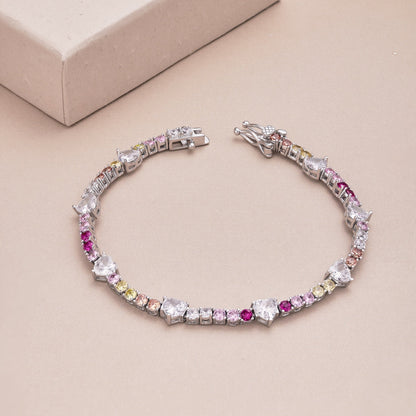 [Luxe Jewelry]Romantic Heart Shape Round Cut Lover Bracelet