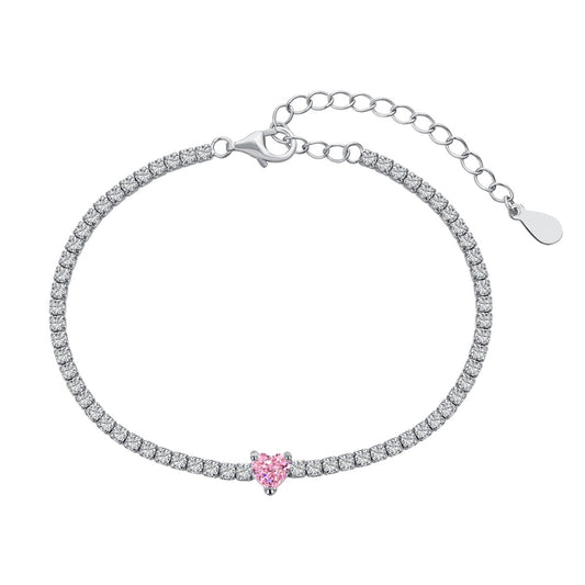 [Luxe Jewelry]0.5 Carat Elegant Romantic Heart Shape Lover Bracelet
