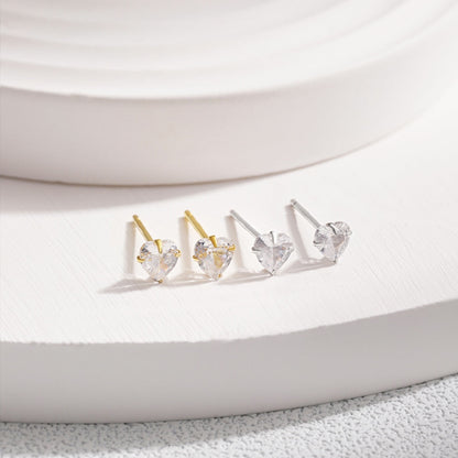 [Luxe Jewelry]Sparkling Heart Shaped Simple Earrings