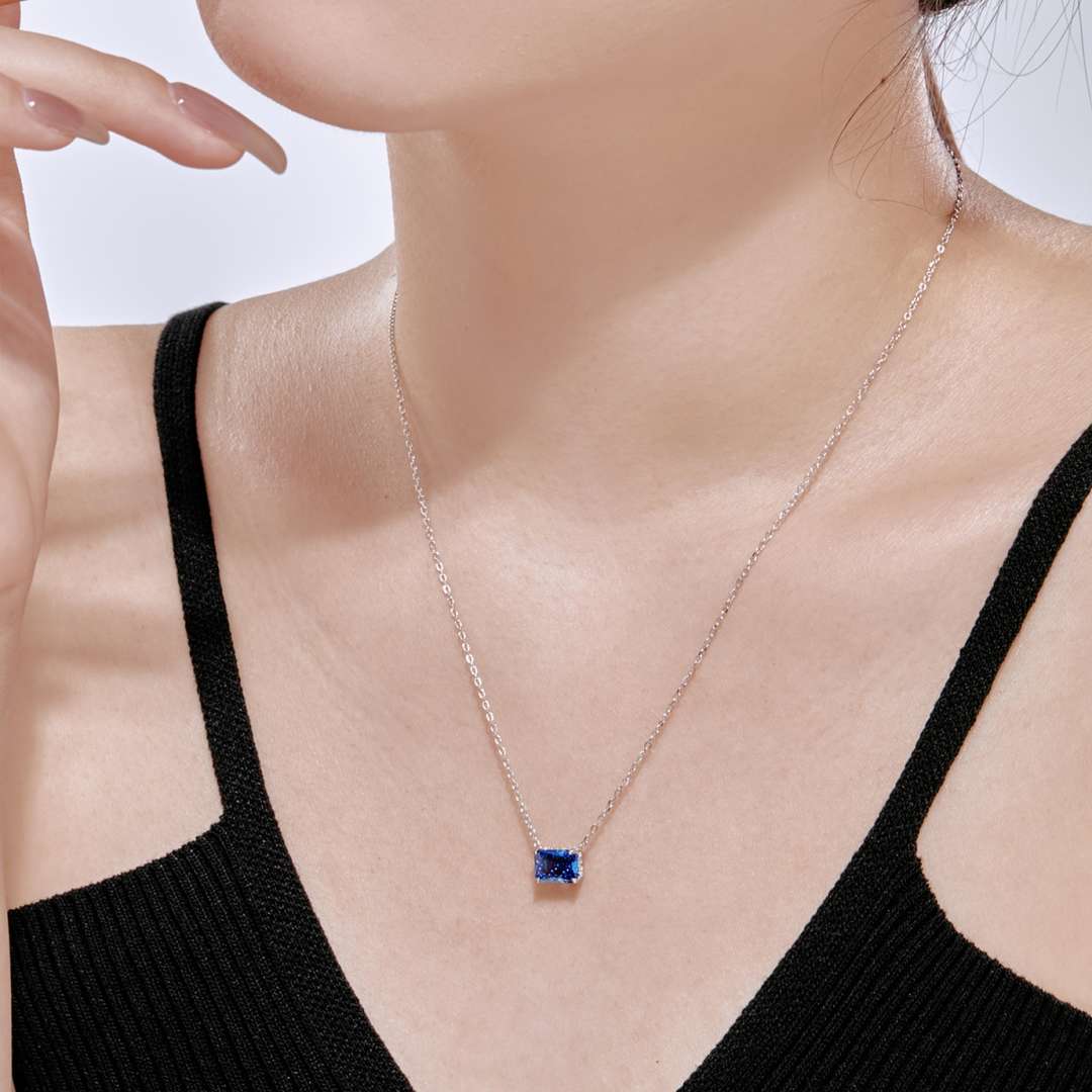 [Luxe Jewelry]Luxurious Square Shape Colorful Necalack