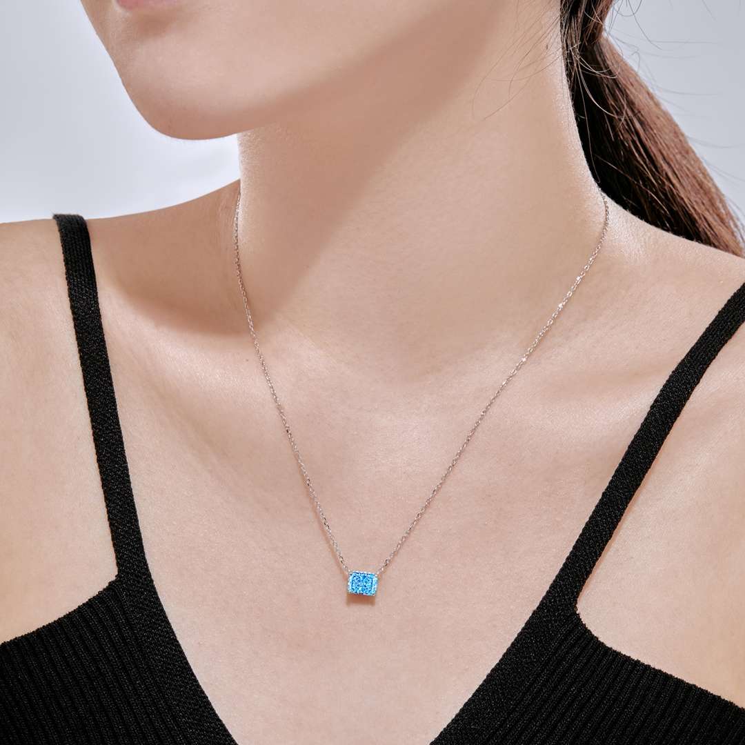 [Luxe Jewelry]Luxurious Square Shape Colorful Necalack