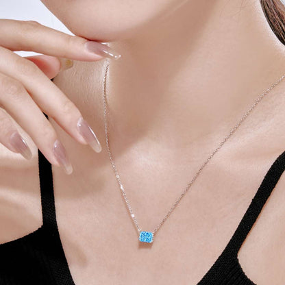 [Luxe Jewelry]Luxurious Square Shape Colorful Necalack