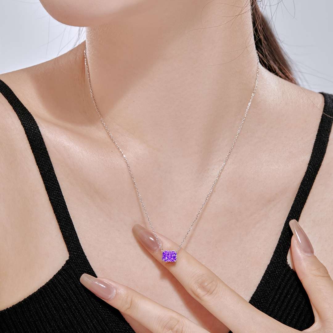[Luxe Jewelry]Luxurious Square Shape Colorful Necalack